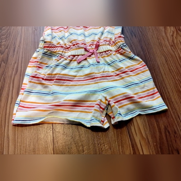 Cat & Jack Girls Rainbow Striped Cross Back Knit Sleeveless Romper Shorts Size 8 - Picture 7 of 15